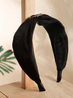 Stol'N - Black Handmade Broad Knot Hair Band