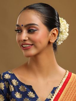 Ruby Raang Studio - White Brass Gold Plated Stones Nose Pin