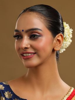 Ruby Raang Studio - White Brass Gold Plated Stones Nose Pin