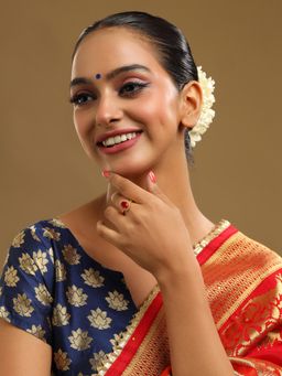 Ruby Raang Studio - Red Brass Gold Plated Stones Ring