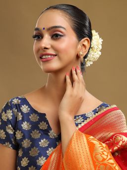 Ruby Raang Studio - Gold Brass Gold Plated Kundan Pair Of Earrings