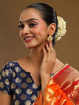 Ruby Raang Studio - Brass Gold Plated Kundan Pair Of Earrings