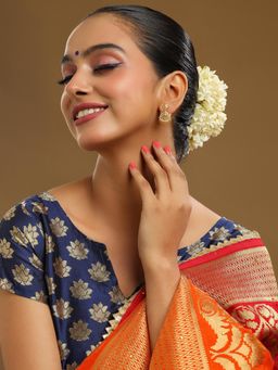 Ruby Raang Studio - Gold Brass Gold Plated Kundan Pair Of Earrings