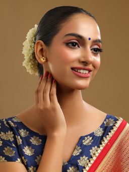 Ruby Raang Studio - Gold Brass Gold Plated Statement Pair Of Earrings