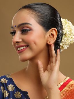 Ruby Raang Studio - Gold Brass Gold Plated Statement Pair Of Earrings