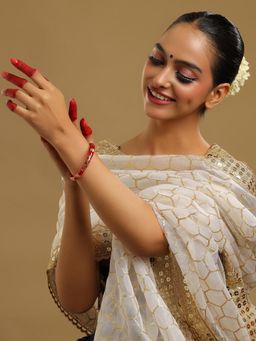 Ruby Raang Studio - Red Brass Gold Plated Fusion Bangle