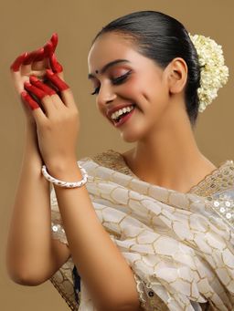 Ruby Raang Studio - White Brass Gold Plated Fusion Bangle