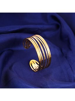 NAITRA - Gold Stainless Steel 18K Gold Plated Statement Bracelet