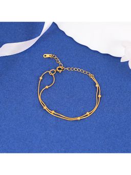 NAITRA - Gold Stainless Steel 18K Gold Plated Statement Bracelet