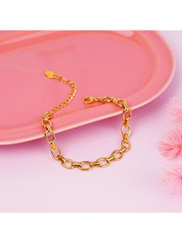 NAITRA - Gold Stainless Steel 18K Gold Plated Statement Bracelet