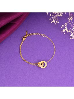 NAITRA - White Stainless Steel 18K Gold Plated Stones Bracelet