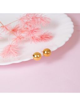 NAITRA - Gold Stainless Steel 18K Gold Plated Statement Pair Of Earrings