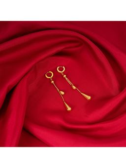 NAITRA - Gold Stainless Steel 18K Gold Plated Statement Pair Of Earrings