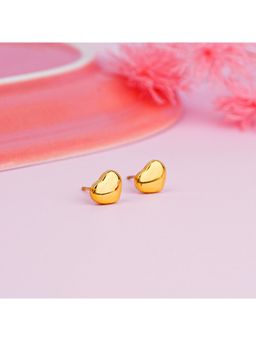 NAITRA - Gold Stainless Steel 18K Gold Plated Statement Pair Of Earrings