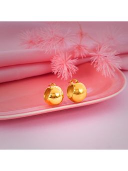 NAITRA - Gold Stainless Steel 18K Gold Plated Statement Pair Of Earrings