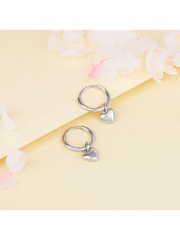 NAITRA - Silver Stainless Steel 18K Gold Plated Statement Pair Of Earrings