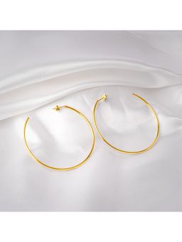 NAITRA - Gold Stainless Steel 18K Gold Plated Statement Pair Of Earrings