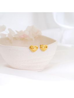 NAITRA - Gold Stainless Steel 18K Gold Plated Statement Pair Of Earrings