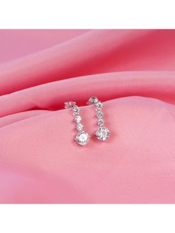 NAITRA - Silver Rhodium Plated Pair Of Earrings