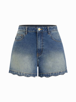 Cider - Solid Wave Trim Jean Shorts