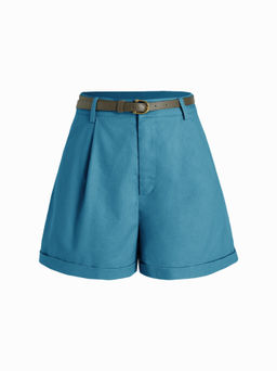 Cider - Belted High Waist Trouser Short