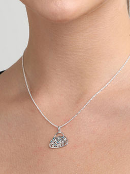 CLARA - Silver Rhodium Plated Swiss Zirconia H&Bag Pendant Chain Necklace For Women & Girls