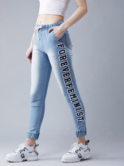 DOLCE CRUDO - Light Blue Denim Jogger