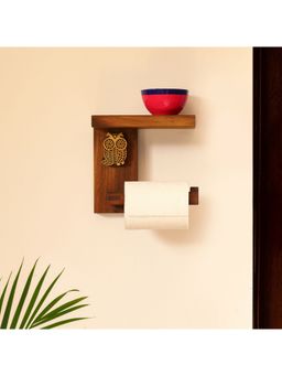 ExclusiveLane - Owl Block Hand Carved Decorative Tissue Roll Dispenser Sheesham Wood