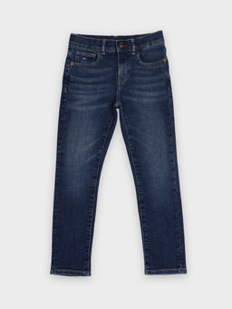 Tommy Hilfiger - Boys Blue Solid Slim Fit Jeans