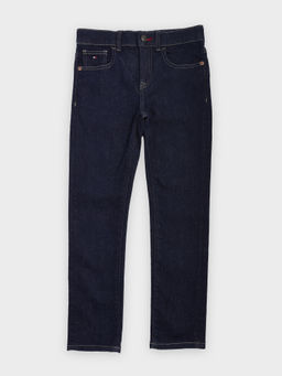Tommy Hilfiger - Boys Blue Solid Slim Fit Jeans