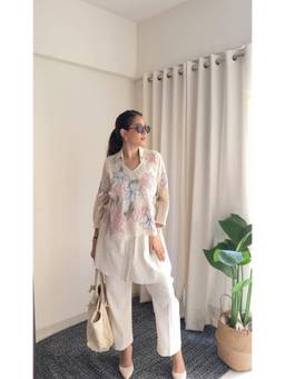 KALALOOM - White Aabha Embroidered Shirt with Pant and Waistcoat