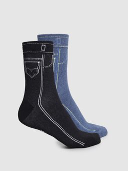Jack & Jones - Men Printed Multicolor Socks (Pack of 2)