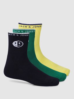 Jack & Jones - Men Printed Multicolor Socks (Pack of 3)
