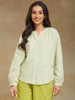 Fabindia - Green Cotton Woven Shirt
