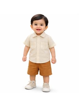 Bloom Up - Warm Beige Baby Shirt and Shorts