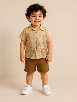 Bloom Up - Honey Bronze Baby Shirt with Shorts