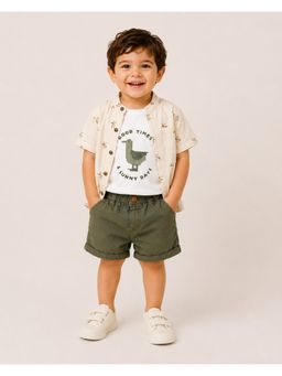 Bloom Up - Green Shirt with T-Shirt and Shorts