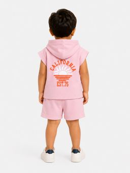 Bloom Up - Pink Hooded T-Shirt and Shorts
