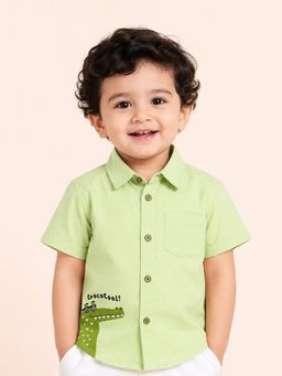 Bloom Up - Pista Green Casual Shirt