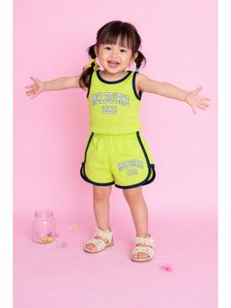 Bloom Up - Lime Green Baby T-Shirt With Shorts