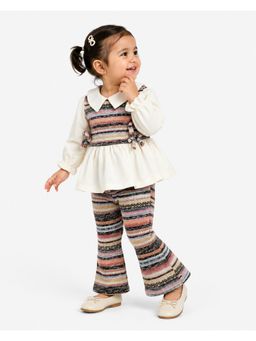 Bloom Up - Cream Print Peplum Co-Ord Set