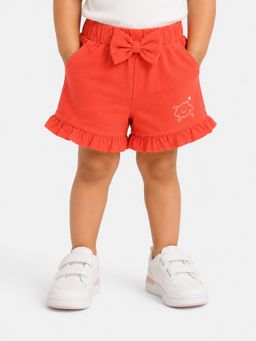 Bloom Up - Coral Ruffle Shorts