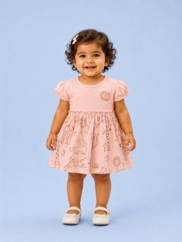 Bloom Up - Peach Animal Print Dress