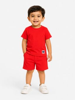 Bloom Up - Bright Red Baby Top and Shorts