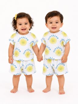 Bloom Up - White Sunshine Unisex T-Shirt with Shorts