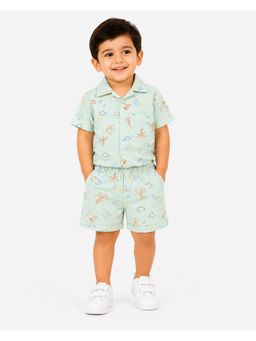 Bloom Up - Mint Green Baby Shirt and Shorts