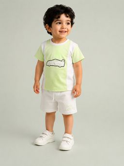 Bloom Up - Lime Green Baby T-Shirt and Shorts