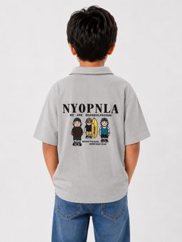 Bloom Up - Boys Grey Polo T-Shirt