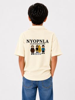 Bloom Up - Boys Cream Polo T-Shirt