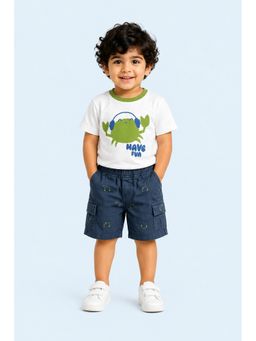 Bloom Up - Navy Blue Have Fun Green Crab Graphic T-Shirt and Shorts